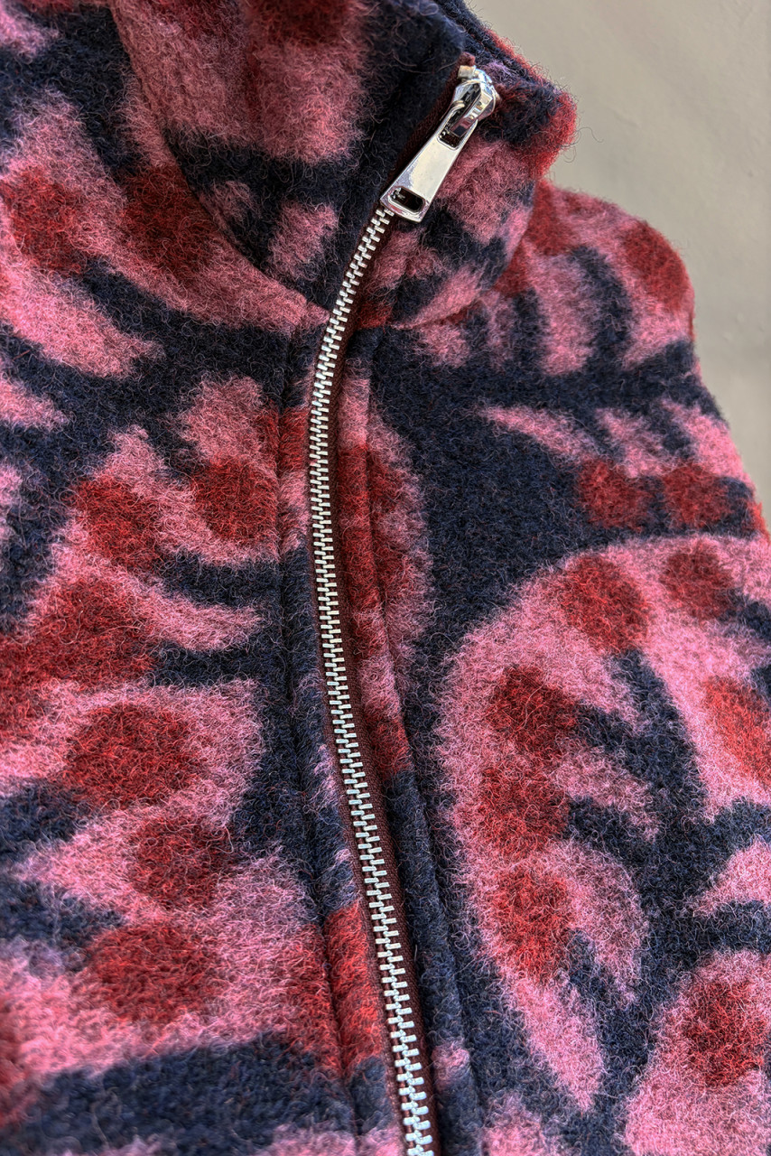 Danefae Danedada Übergangsjacke Dunkelblau Rot Fleecejacke Wolle Gemustert