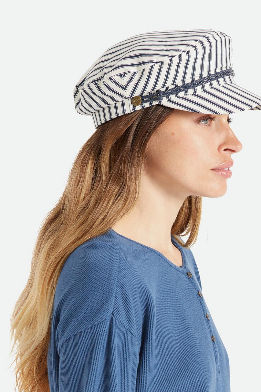 Brixton Ashland Cap Dove Stripe Elbsegler Weiß Blau Gestreift