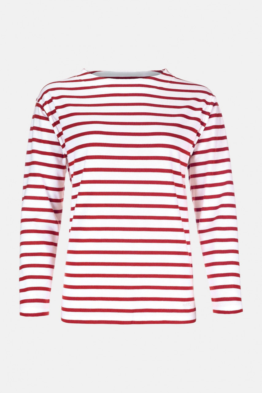 Streifenshirt Langarm Rot für Damen von modAS