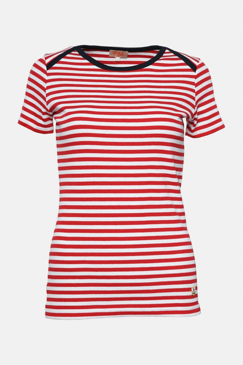 Armor Lux Damen T-Shirt Rot Weiß Heritage