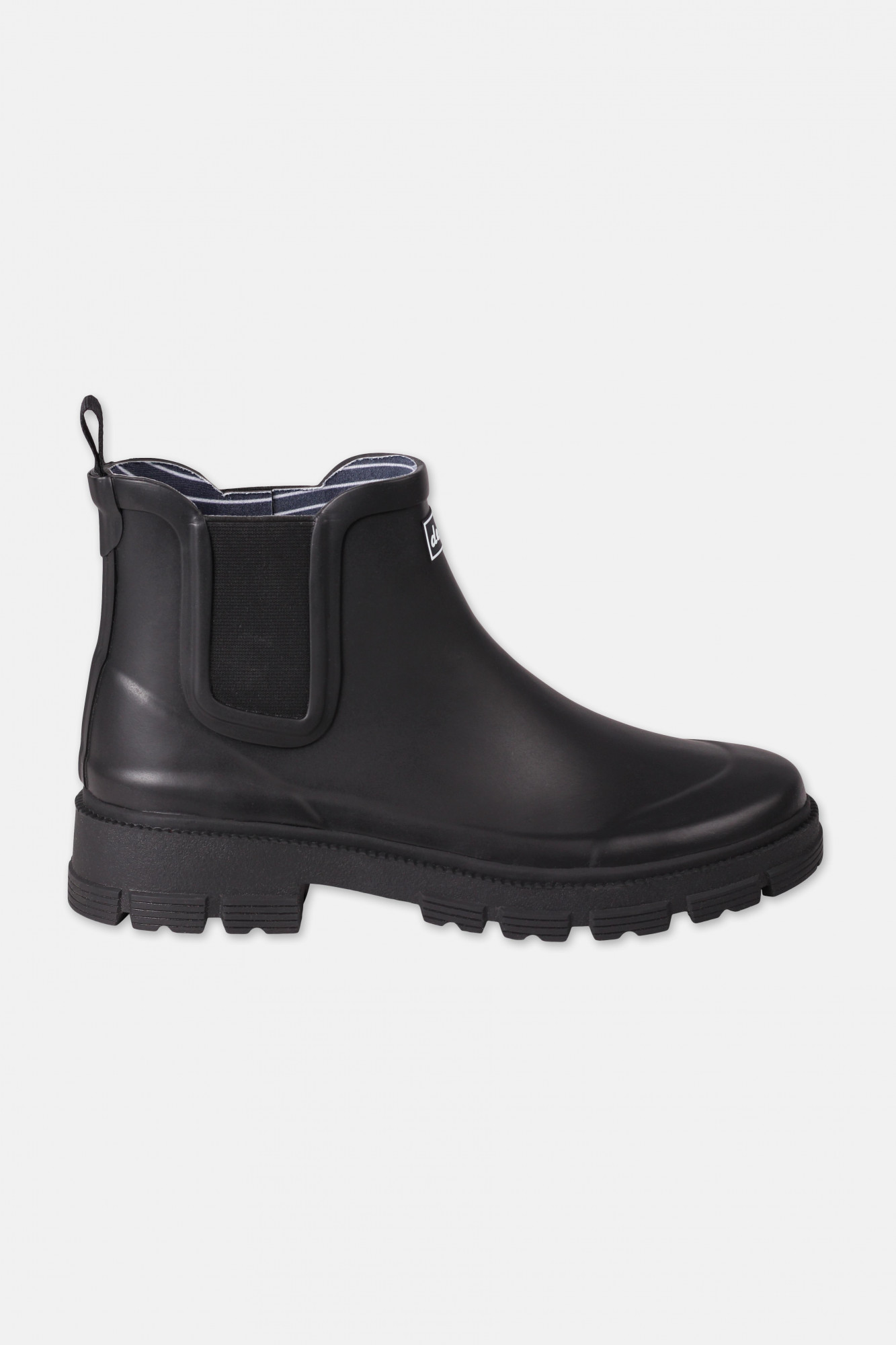 Produktbild von einem schwarzen Gummistiefel - Seitlich