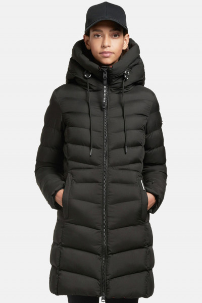 Khujo Tuhani 2 Damen Wintermantel Schwarz Matt Black Steppjacke Puffer