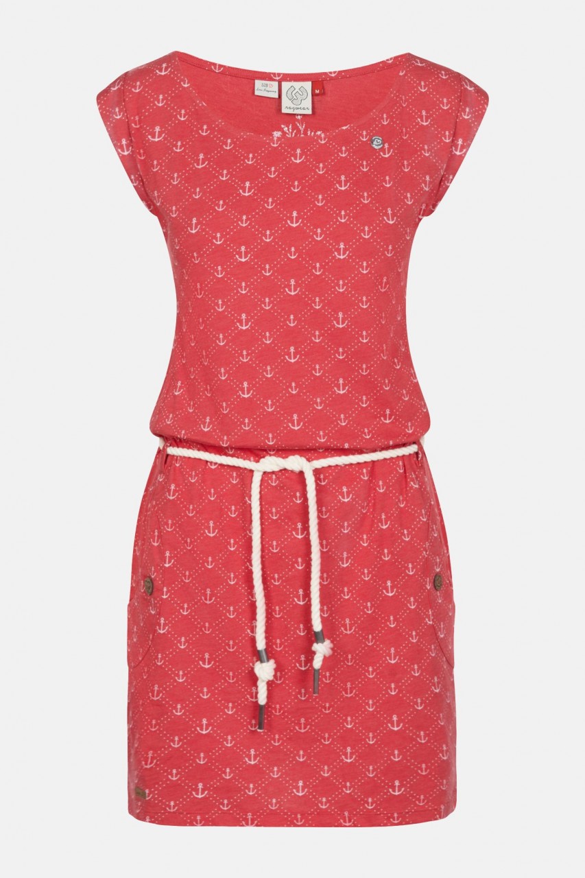 Ragwear Tag Marina Red Damen Kleid Rot Anker