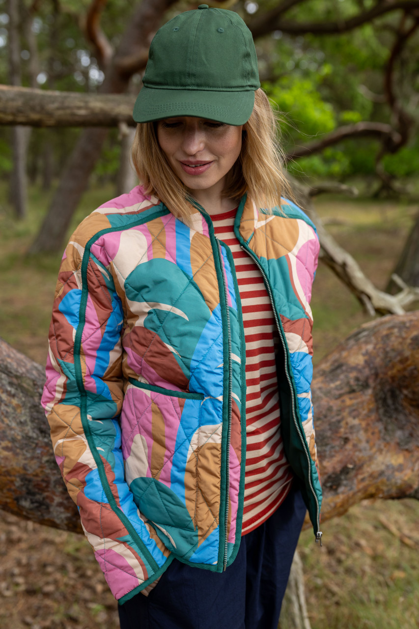 Danefae Danemaple Steppjacke Grün Türkis Braun Rosa Gemustert Übergangsjacke