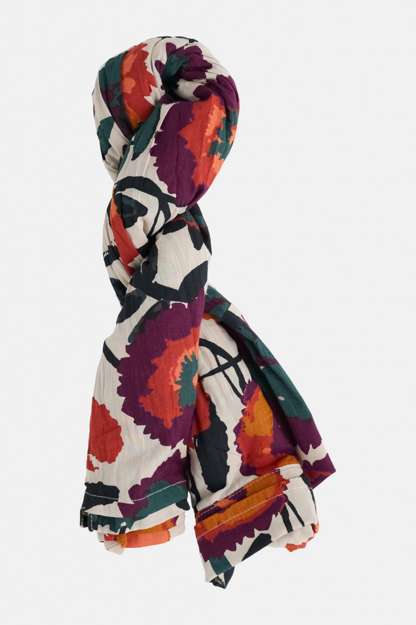 Seasalt Bluse Larissa Damen Weiß Orange Petrol Blumen Aran