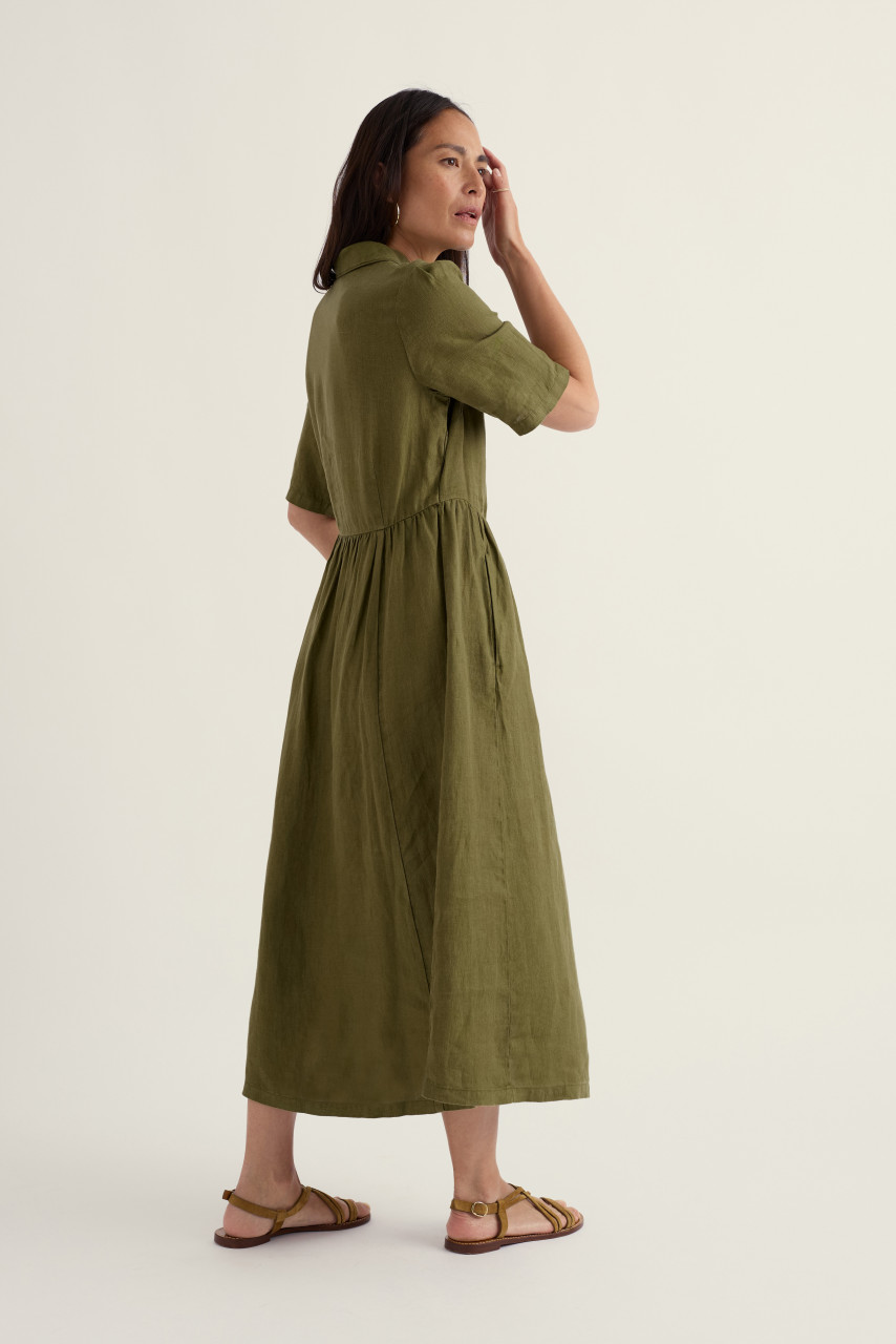 Seasalt Kleid Fen Violet Damen Oliv Grün Leinen Fischer