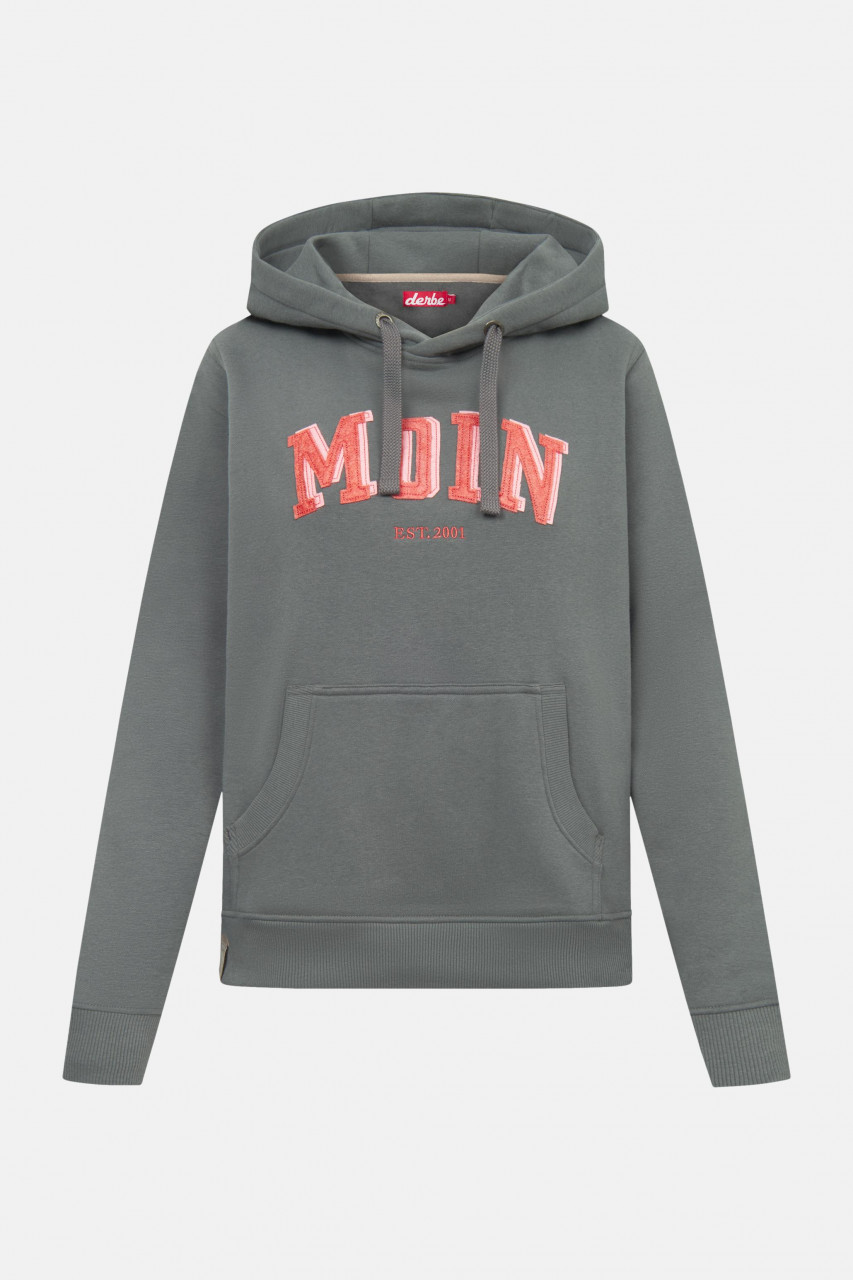 Derbe Hoodie Moinmoin Damen Grau Kapuzenpullover