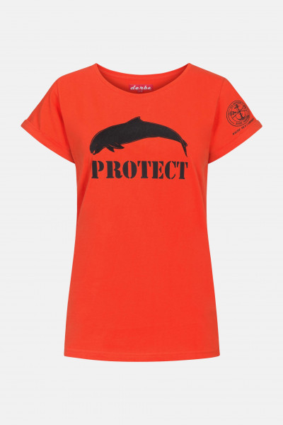 Derbe Porpoise Damen Shirt Gots Organic Sea Shepherd Cherry Tomato Rot Wal Derbe Porpoise Damen Shirt Gots Organic Sea Shepherd Cherry Tomato Rot Wal