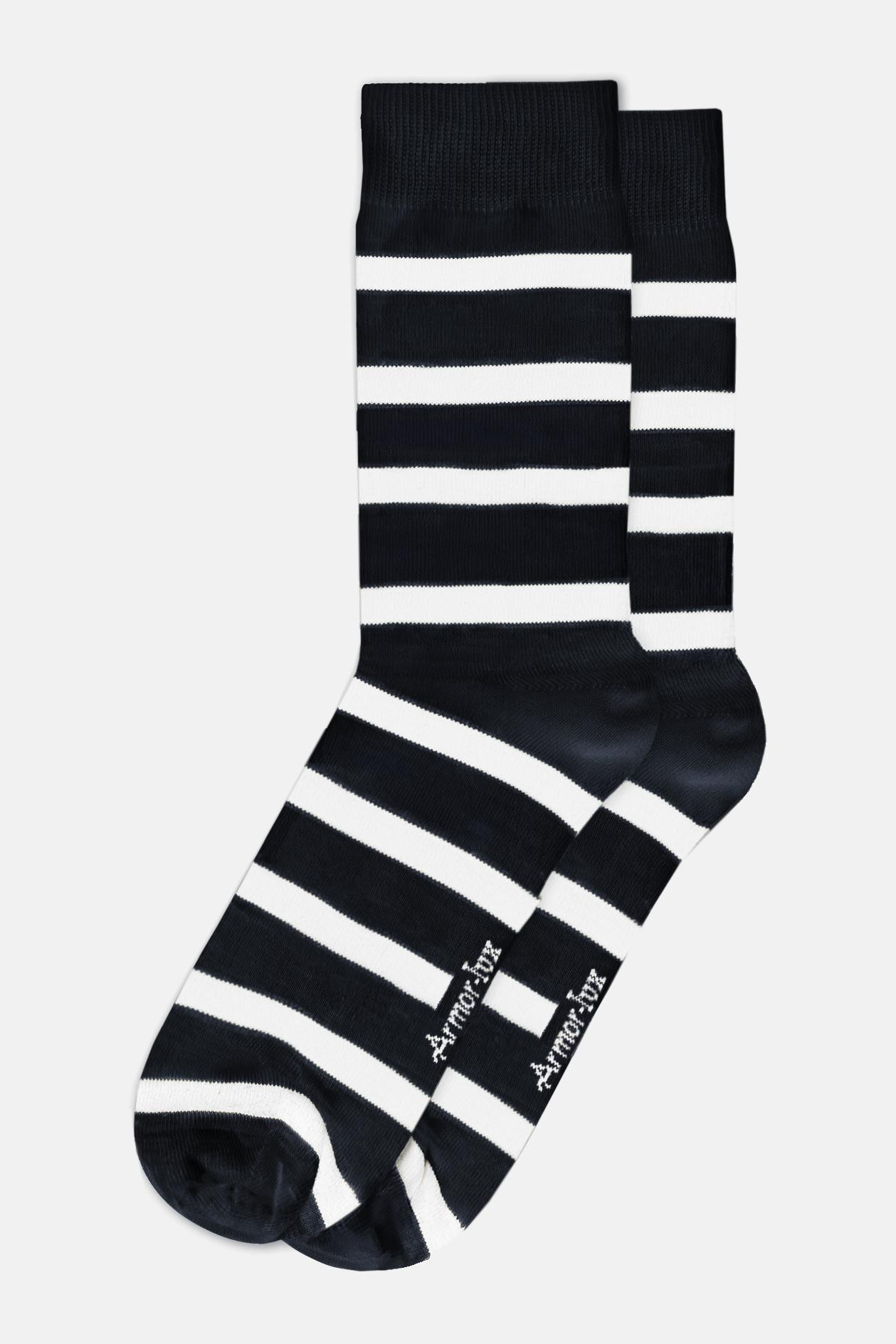 Armor Lux Herren Socken Blau Weiß Gestreift Chaussettes