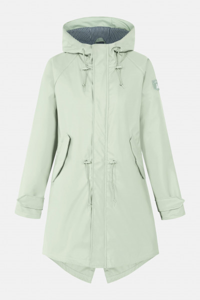 Derbe Traveby Friese Fisher Laurel Green Grün Damen Regenmantel Nachhaltig
