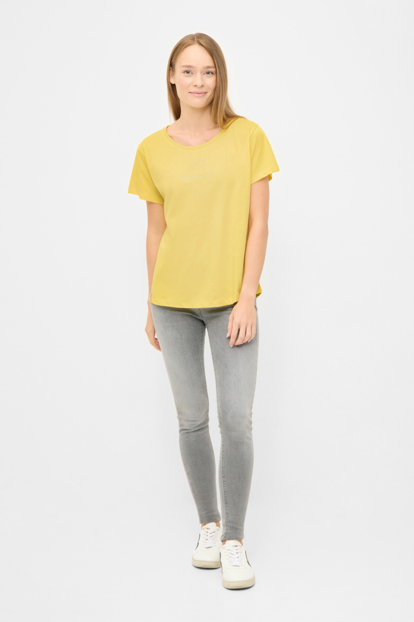 Derbe T-Shirt Weit Weg Damen Gelb GOTS Organic