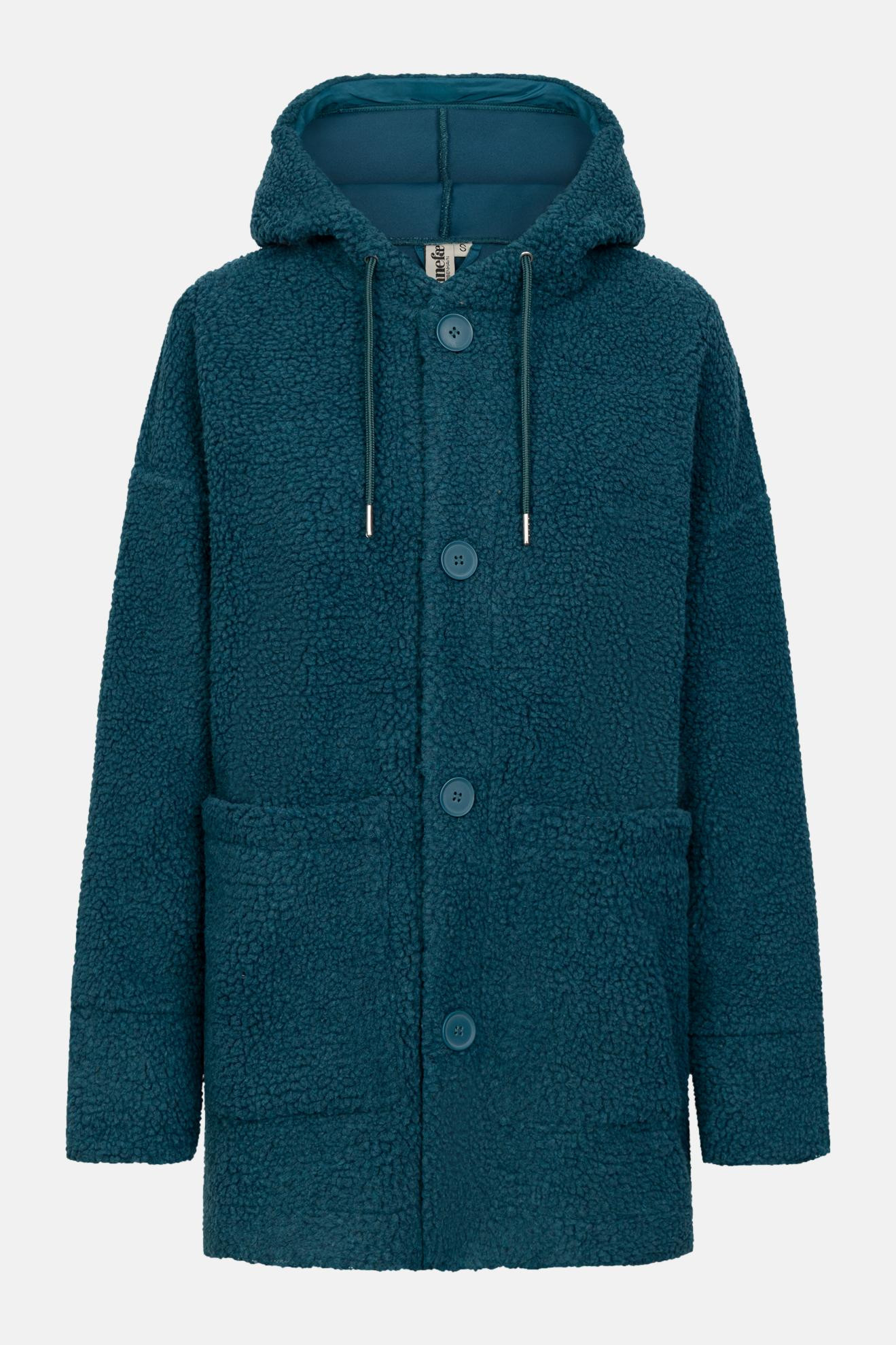 Danefae Fleecejacke Danewillow Damen Petrol Türkis Teddy Kapuze