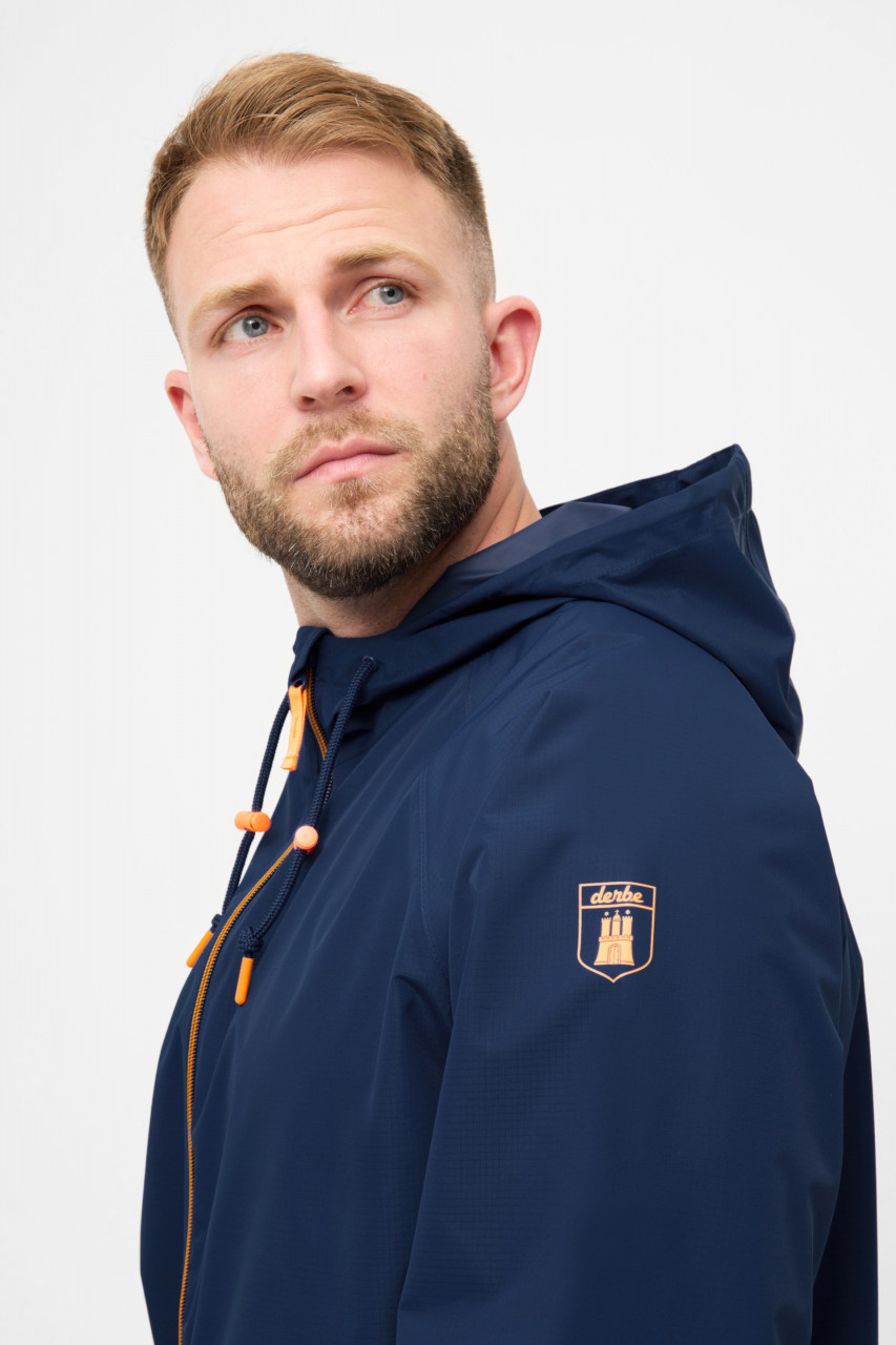 Derbe Übergangsjacke Packby Herren Blau Wasserdicht