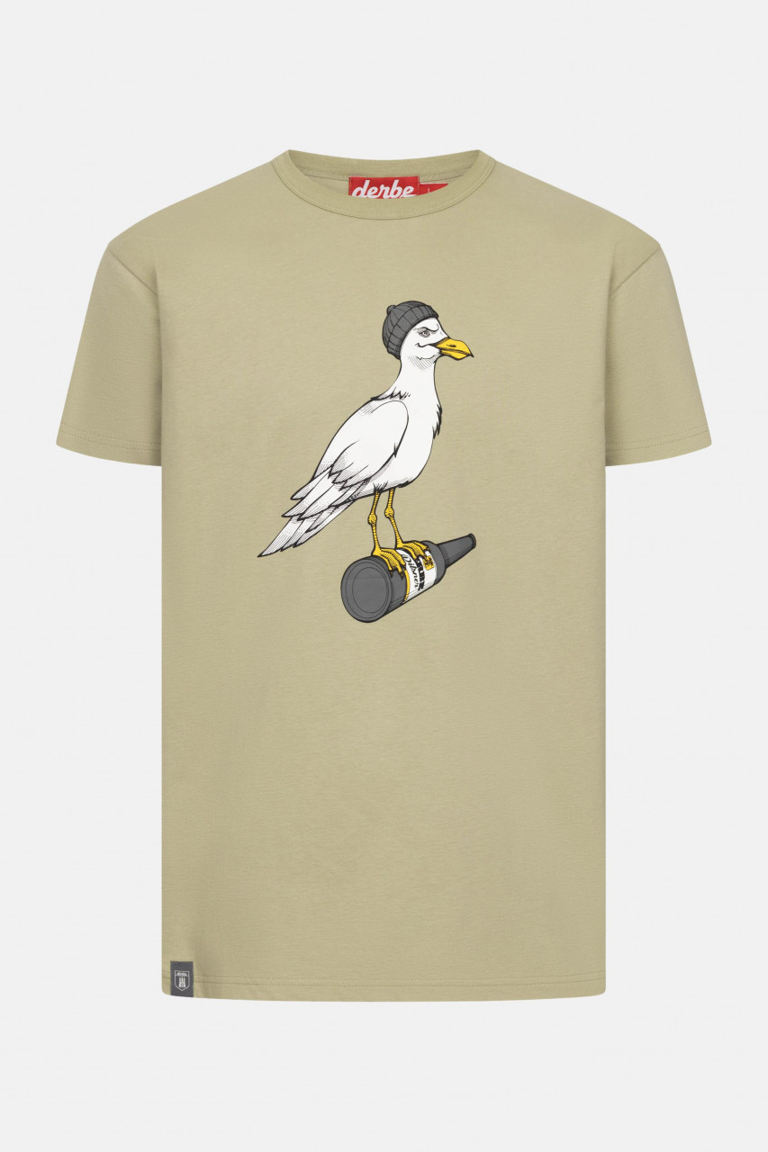 Derbe T-Shirt Sturmmöwe Herren Hellgrün Oliv Grau GOTS Organic
