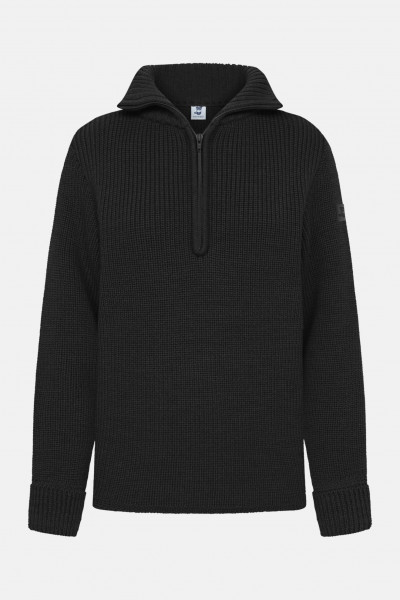 Damen Troyer Merino Wolle  Schwarz GOTS