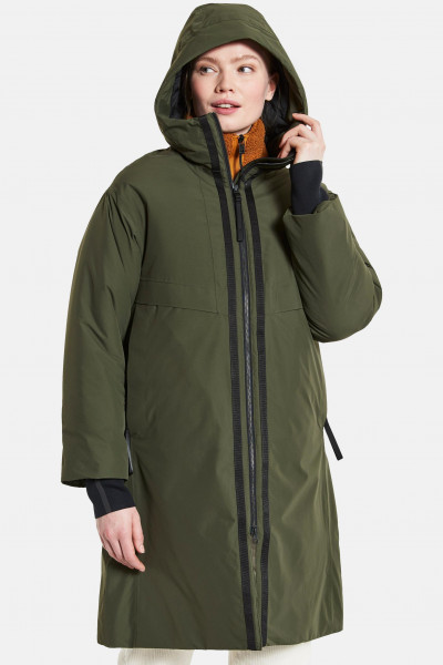 Didriksons Aino Damen Wintermantel Parka Deep Green Oliv Grün