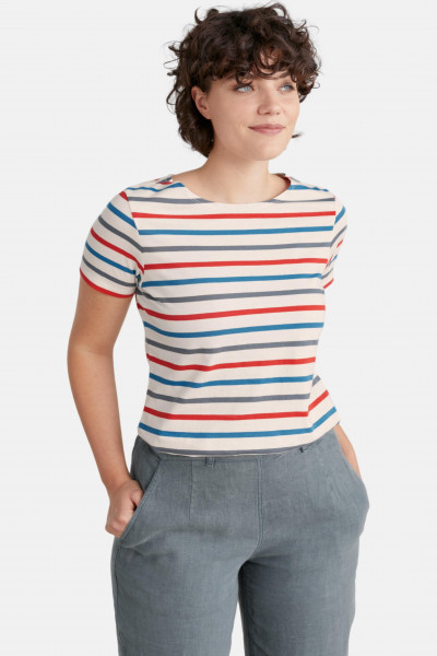 Seasalt Cornwall Sailor T-Shirt Damen Streifenshirt Tri Breton Chalk Autumn Sun Seasalt Cornwall Sailor T-Shirt Damen Streifenshirt Tri Breton Chalk Autumn Sun
