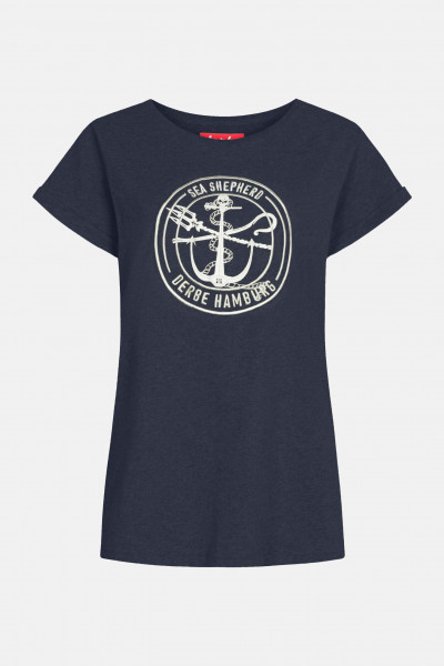 Derbe Barbe Sea Shepherd Gots Organic Damen Shirt Navy Dunkelblau