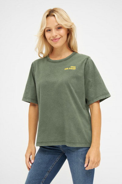 Derbe Robsmile Damen T-Shirt Grün Kombu Green Backprint Nachhaltig Derbe Robsmile Damen T-Shirt Grün Kombu Green Backprint Nachhaltig