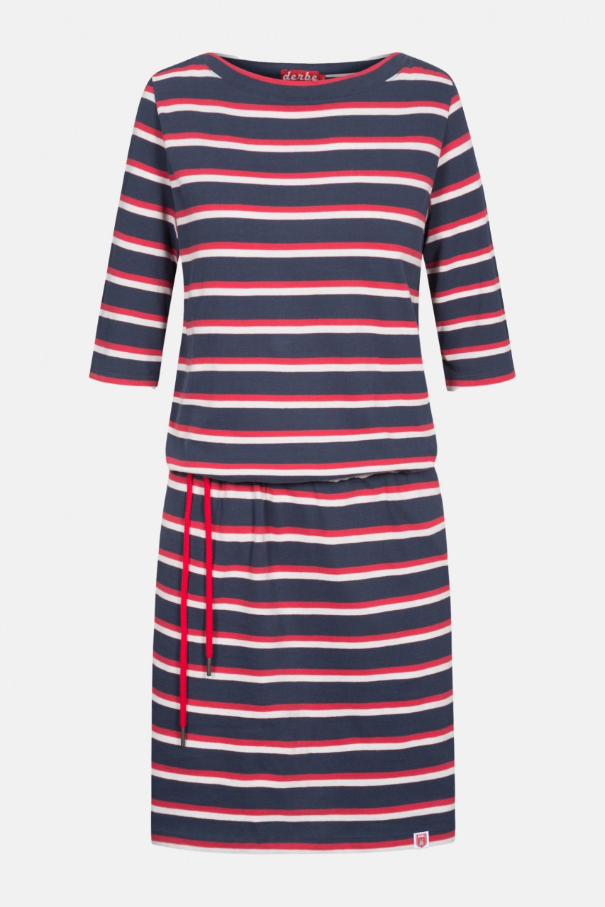 Derbe Harbor Blau Gestreift Damen Kleid Bio Baumwolle