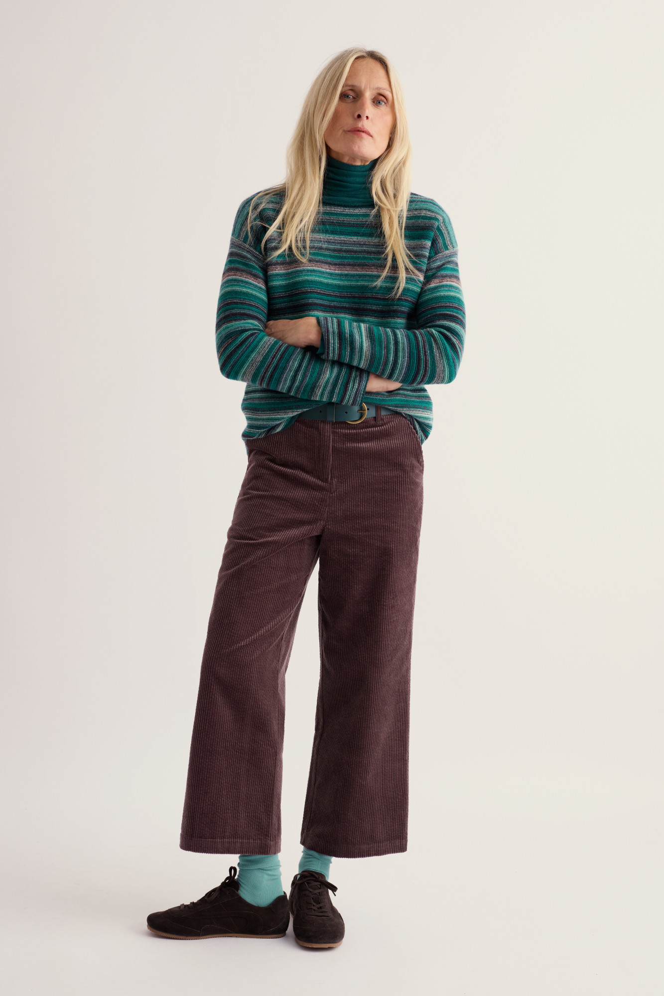 Seasalt Pullover Fruity Ripple Marks Damen Blau Türkis Braun Gestreift