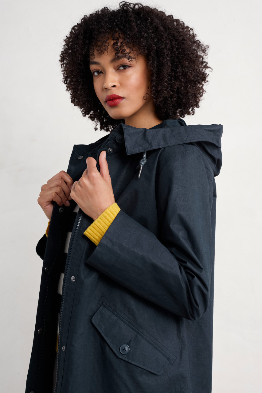 Seasalt Regenjacke Seafaring Coat Damen Dunkelblau Parka