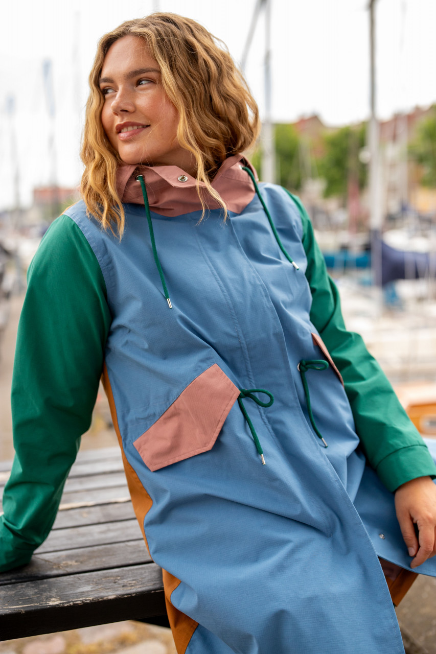 Danefae Regenjacke Danesvaneke Damen Blau Grün Rosa Parka