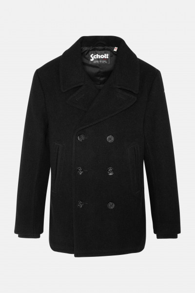 Schott NYC Caban Schwarz Pea Coat Jacke