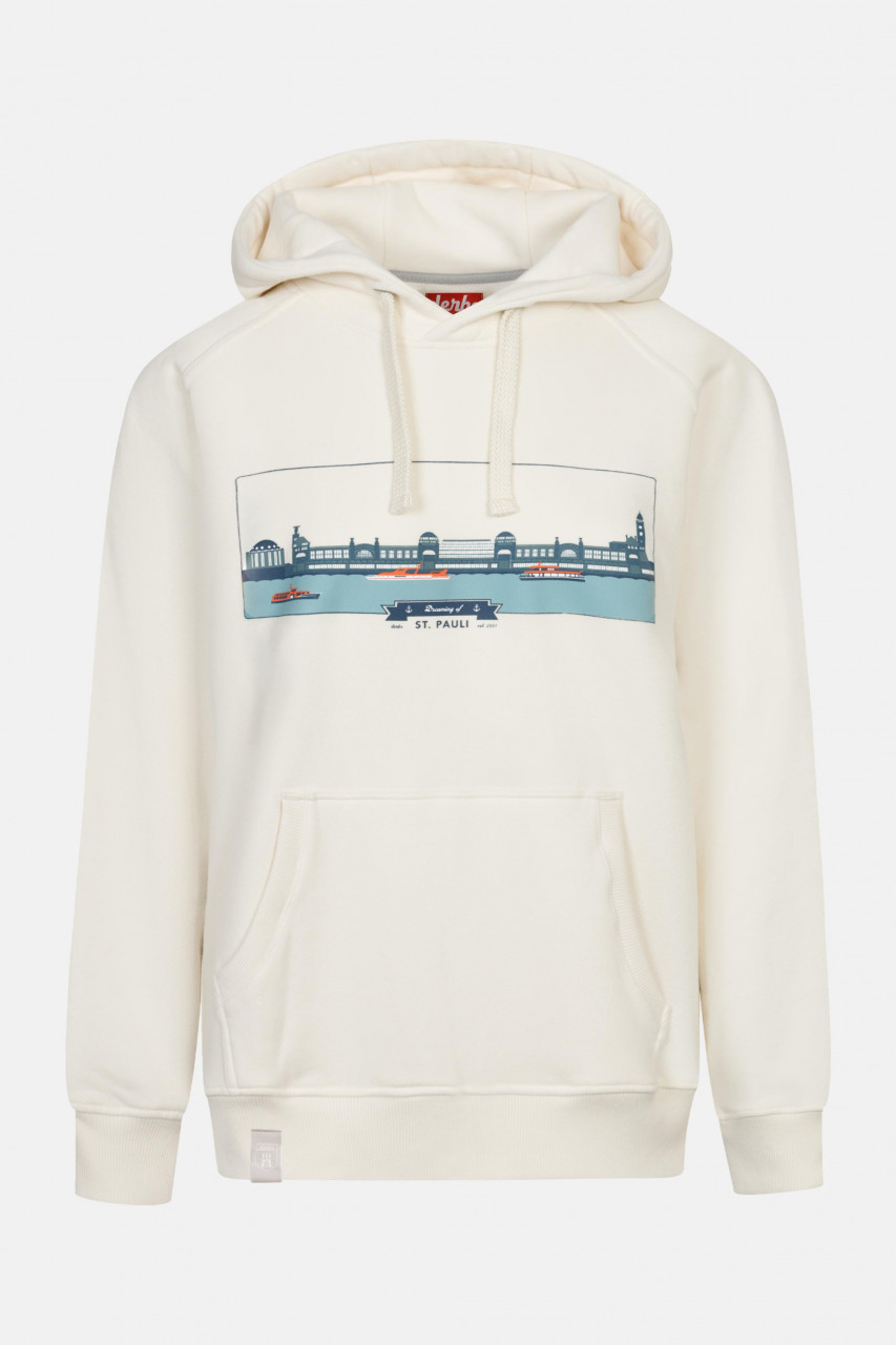 Derbe Landungsbrücken Herren Hoodie Off White Weiß