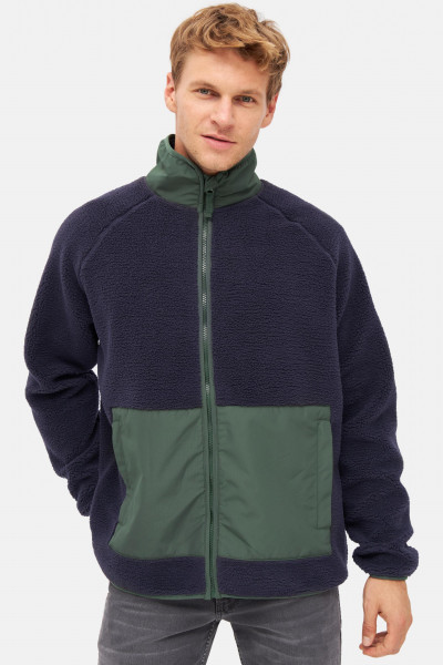 Derbe Kuschelby Navy Herren Fleecejacke Blau Grün