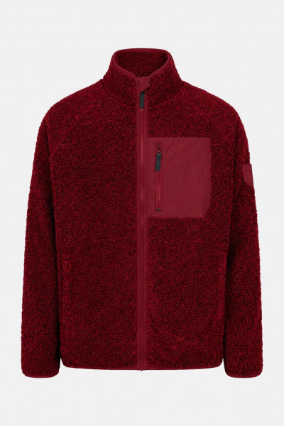 Derbe Herren Fleecejacke Kuschelby Pocket Rot Teddy