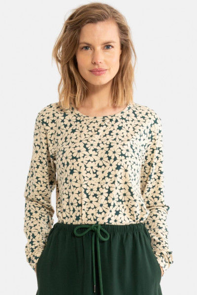 Danefae Langarmshirt Danelotte Damen Petrol Blumen