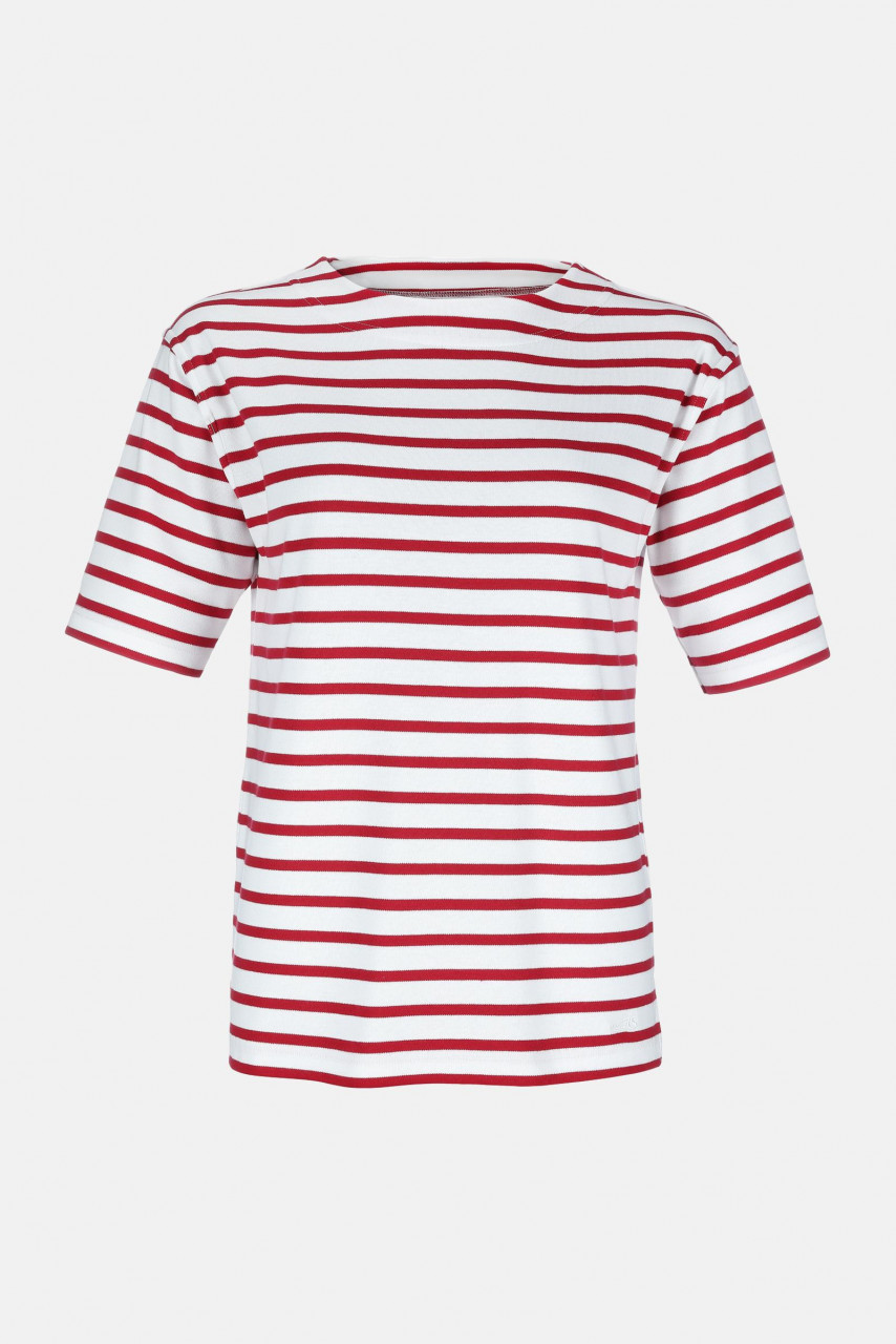 Streifenshirt Kurzarm Rot für Damen von modAS