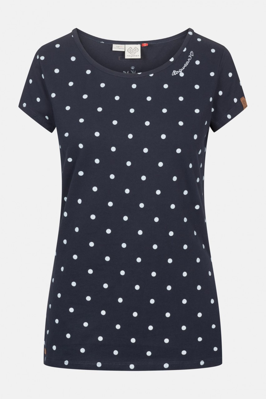 Ragwear Mint Dots Navy Damen Shirt Dunkelblau Punkte