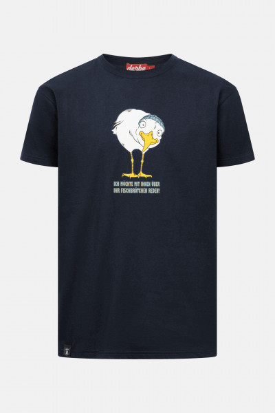 Derbe T-Shirt Brötchenmöwe Herren Dunkelblau GOTS Organic