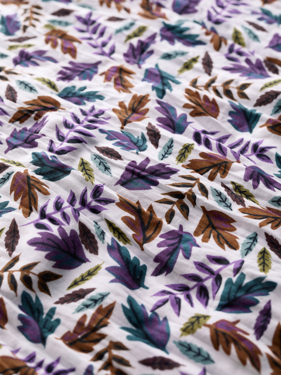 Seasalt Cornwall Bluse Larissa Damen Weiß Grün Lila Blätter Herbst