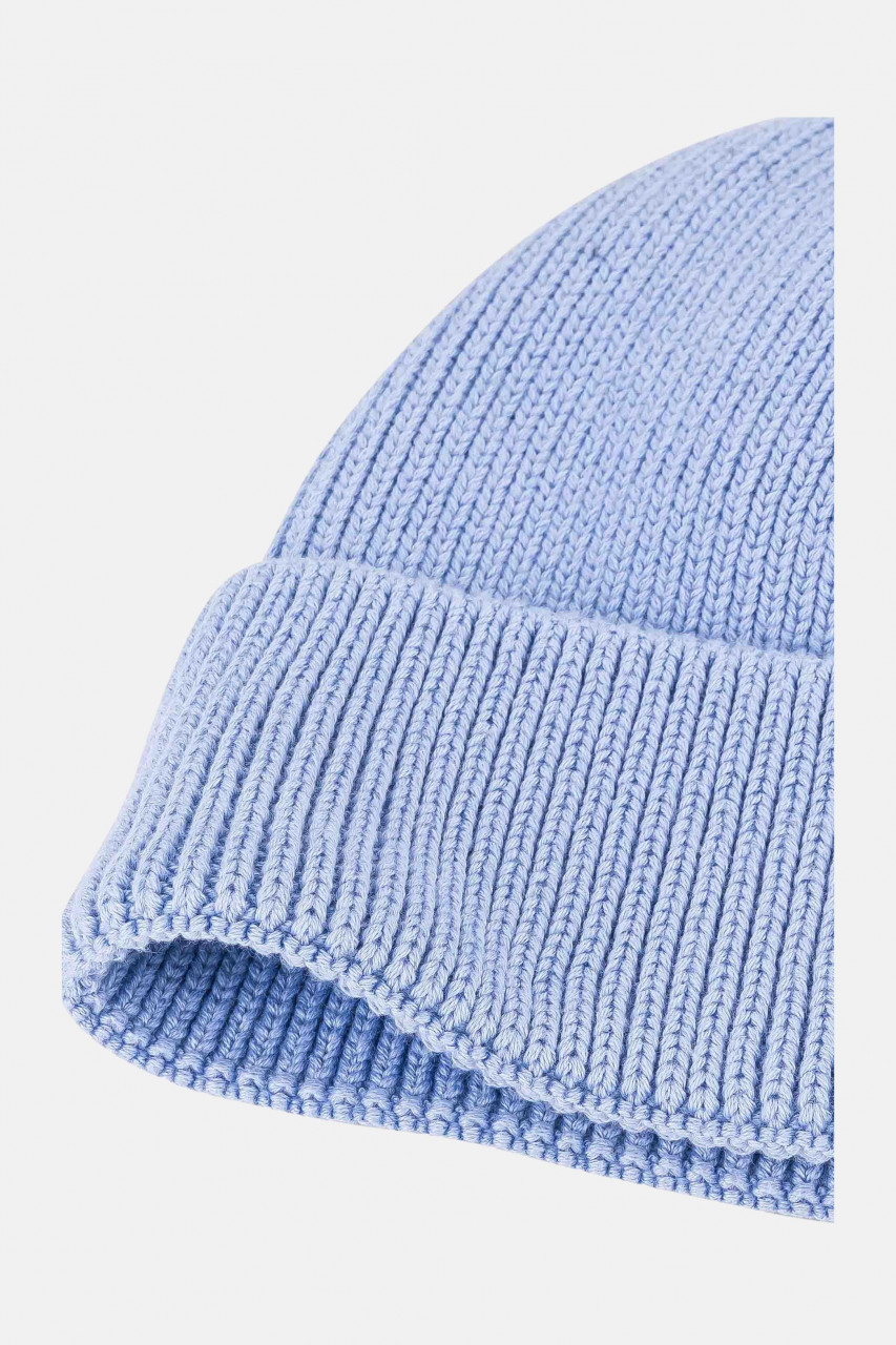 MELA kurze Rippstrick Mütze RAFI Hellblau Dockermütze