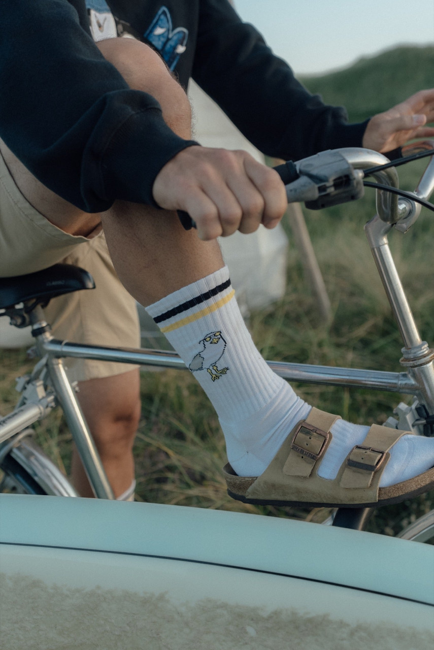 LAKOR Socken Seaborn Seagull Weiß Gelb Möwe