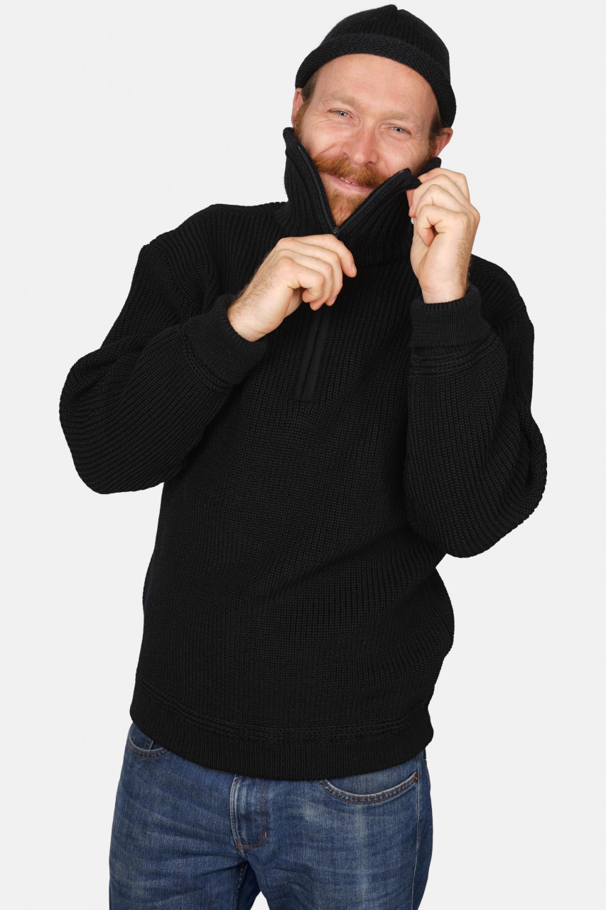 Troyer Hanseheld Wolle Herren Schwarz