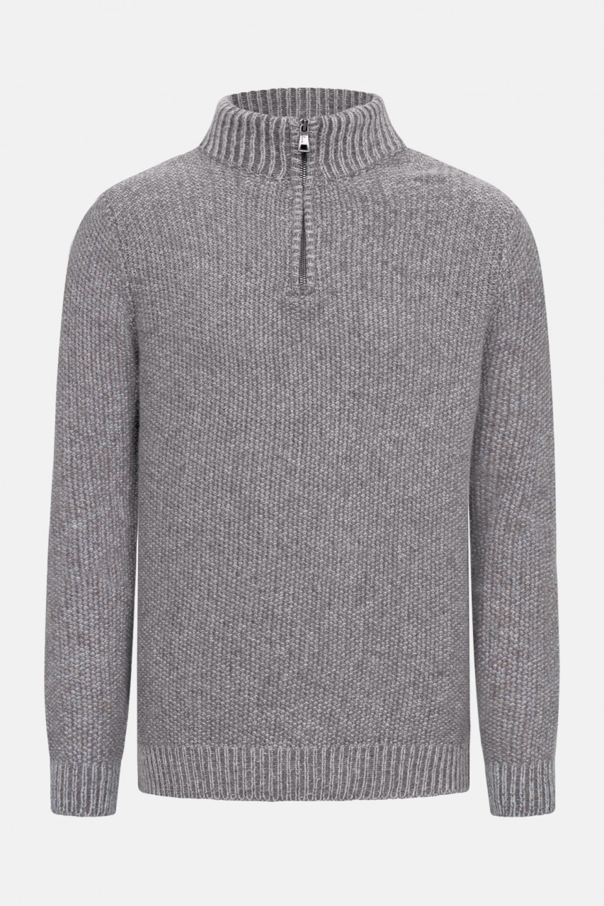 Fisherman out of Ireland Troyer Herren Pullover Beige Weiß