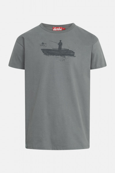 Derbe T-Shirt Angler Herren Grau