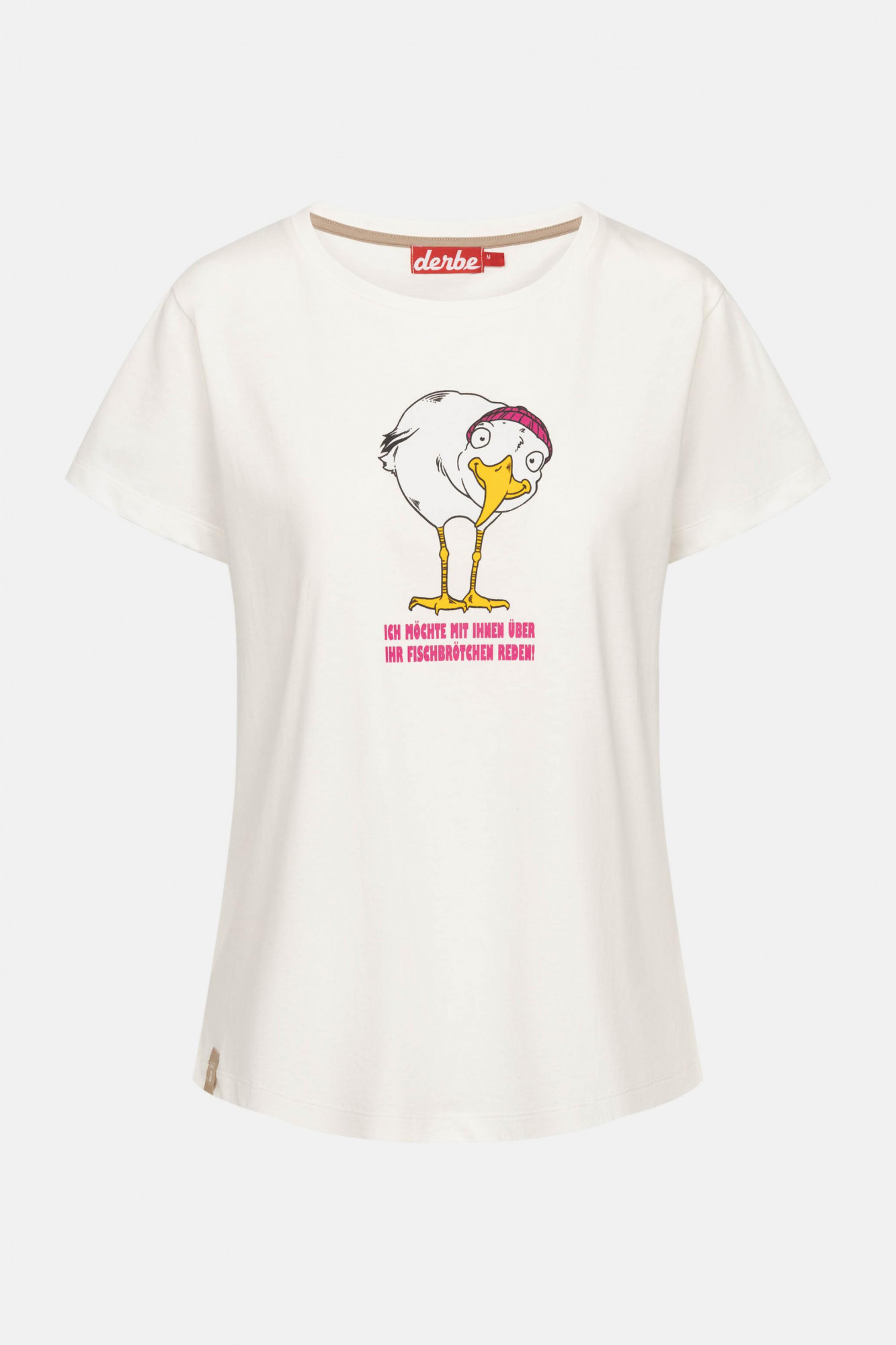 Derbe T-Shirt Brötchenmöwe Damen Weiß GOTS Organic