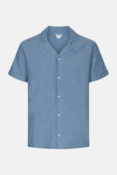 MELA Mohan Herren Hemd Blau Chambray Hellblau MELA Mohan Herren Hemd Blau Chambray Hellblau