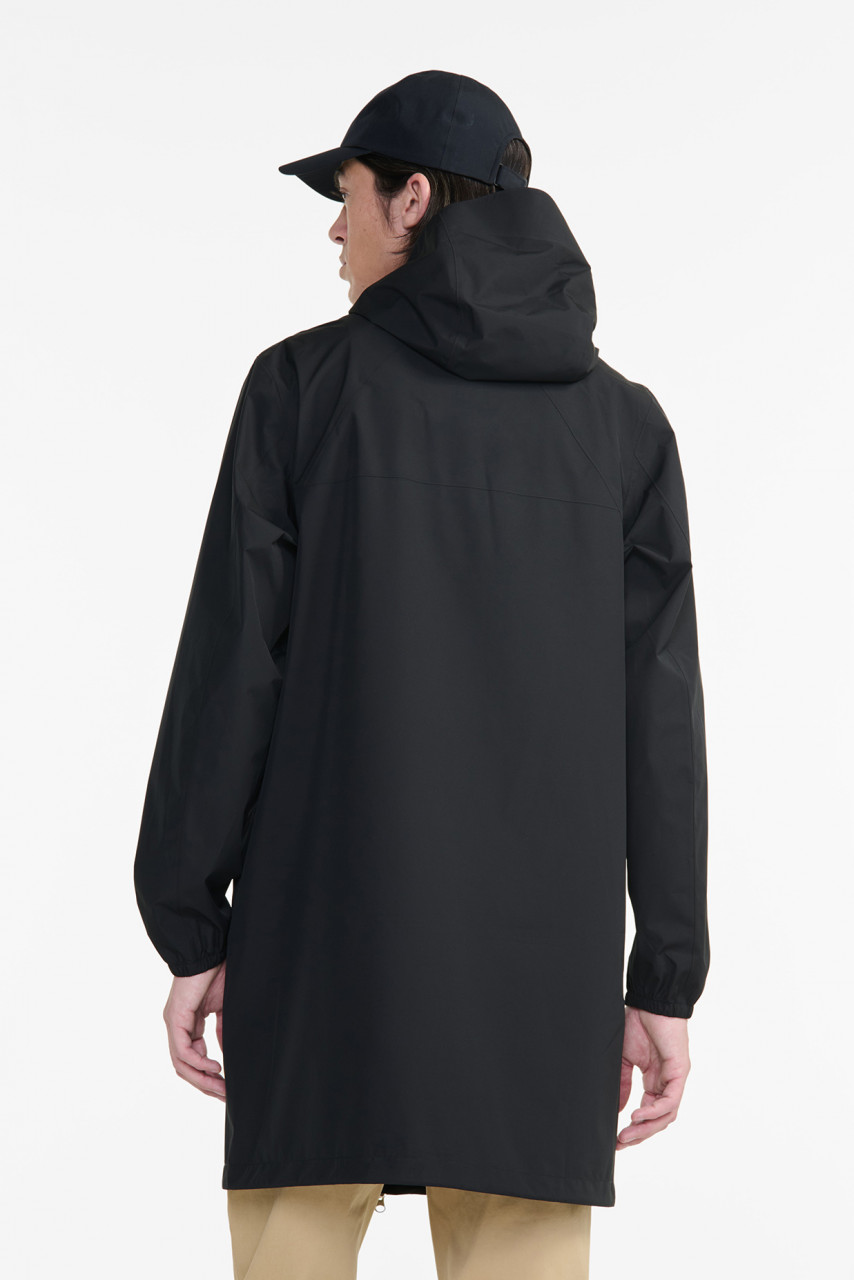 Aigle Regenjacke Schwarz Langer Parka Packbar