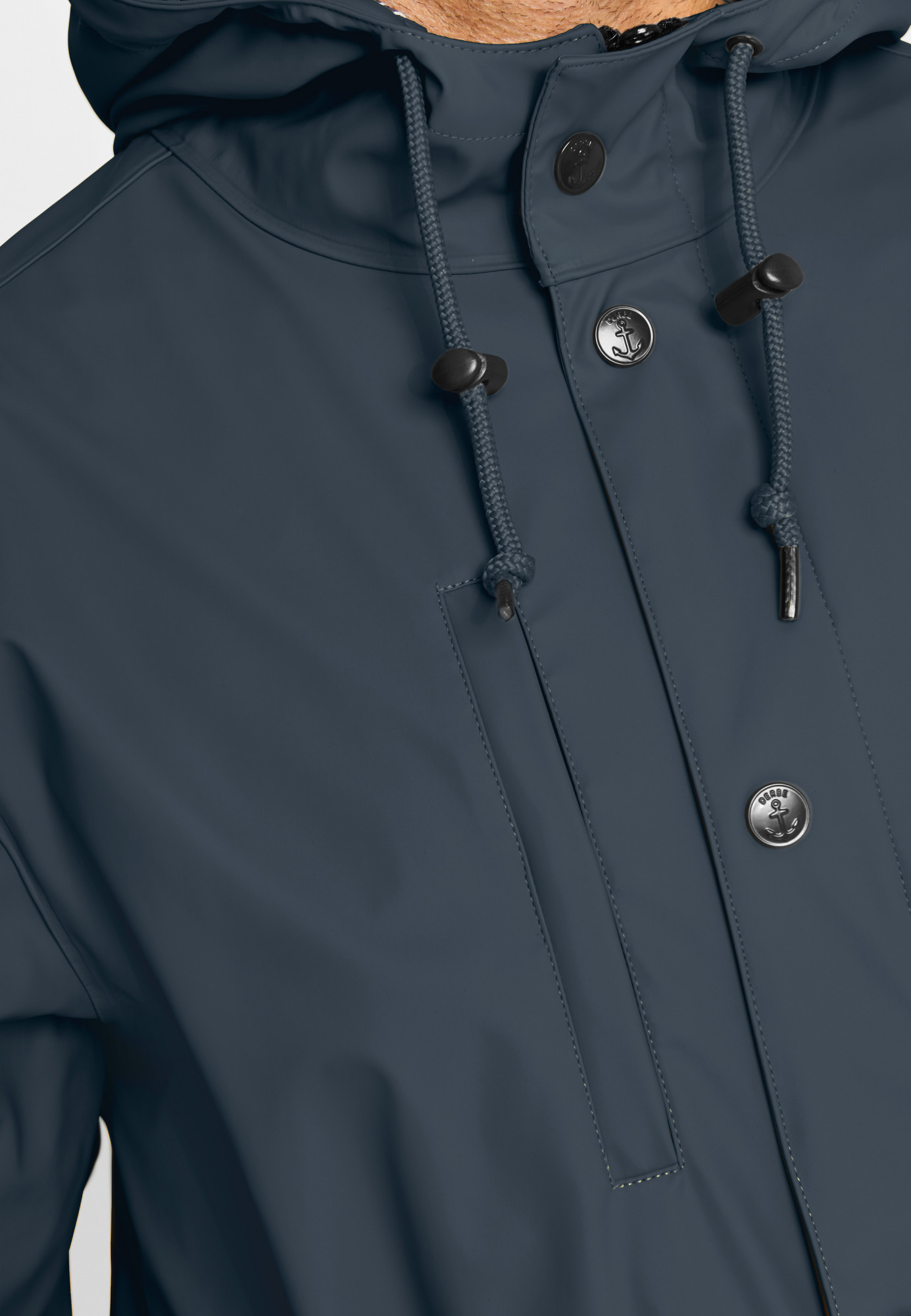 Detailansicht von Regenjacke Passby Fisher Dunkelblau für Herren von derbe