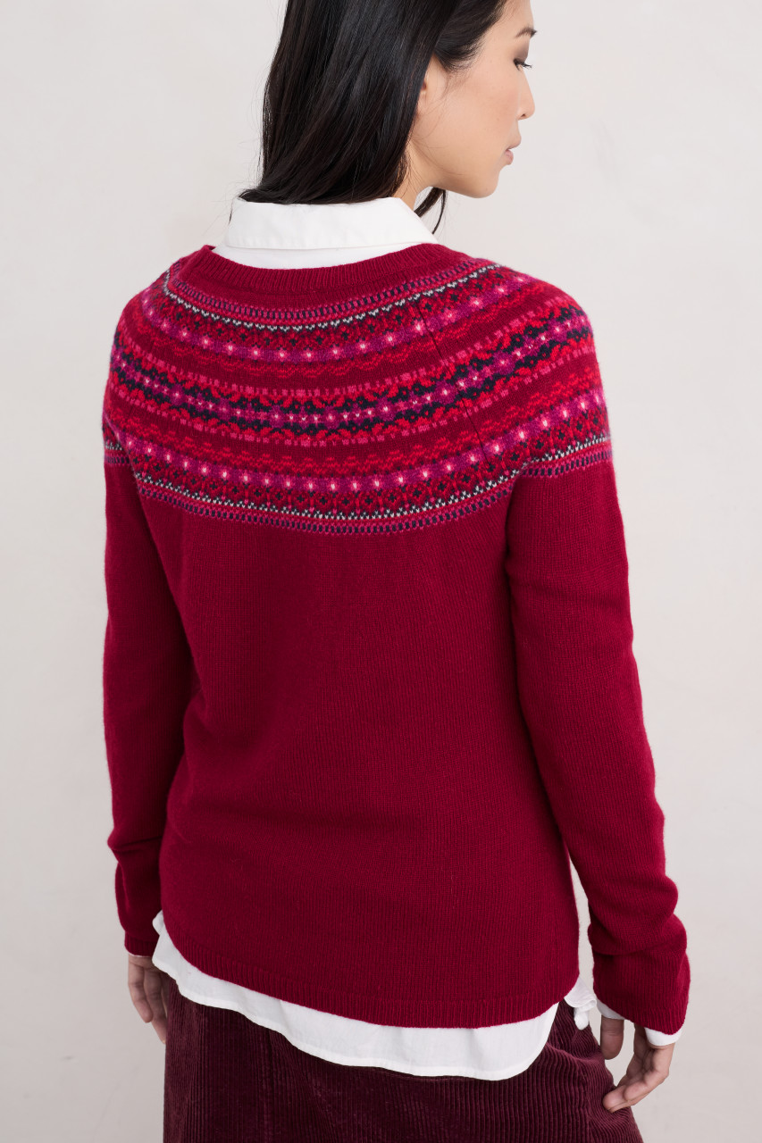 Seasalt Cornwall Pullover Seas Edge Damen Rot Blau Fairisle