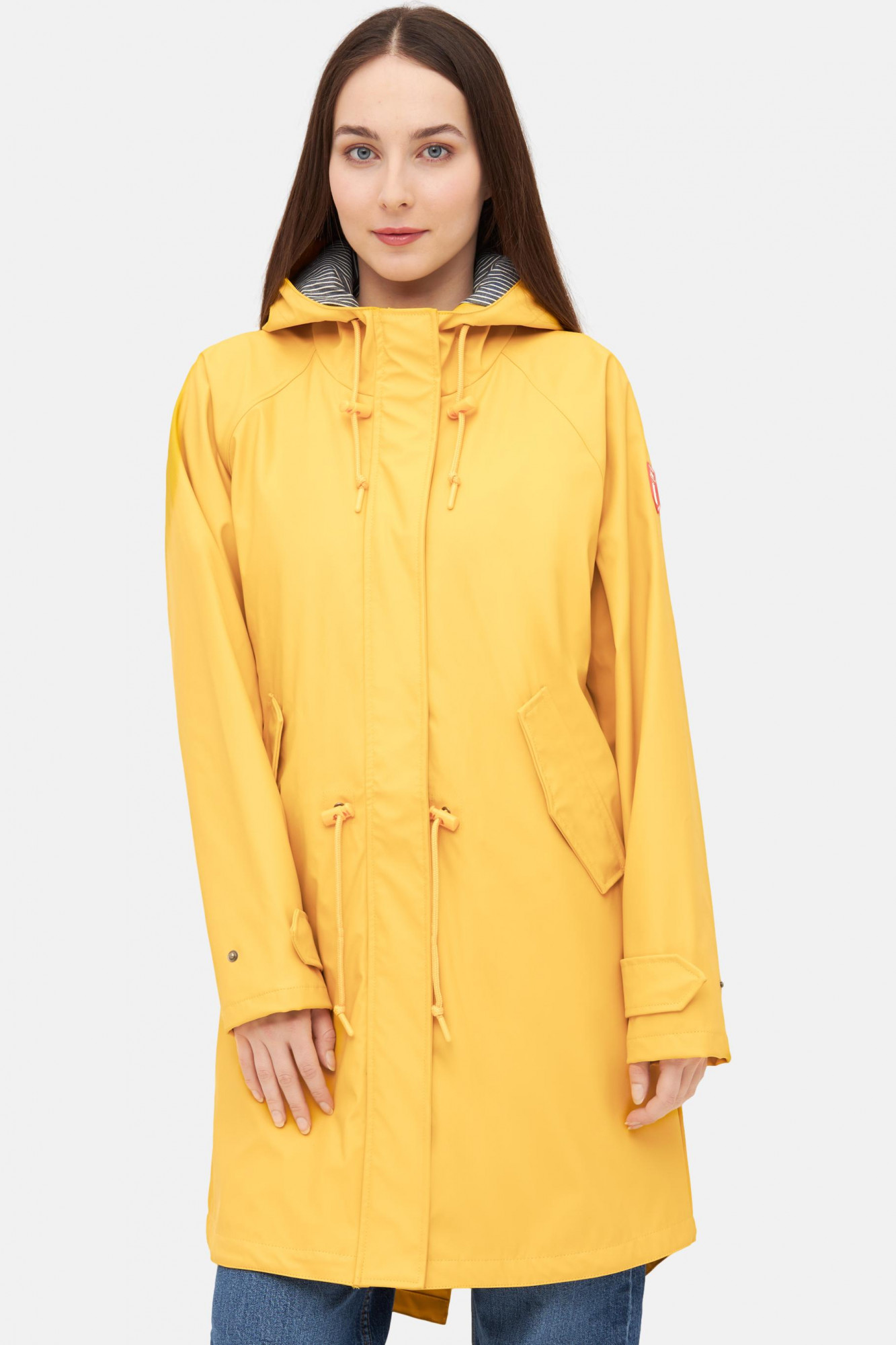 Regenjacke Gelb Traveby von derbe - Model-Foto
