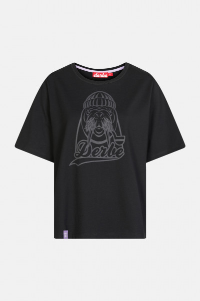 Derbe Walross Damen T-Shirt Oversize Black Schwarz Derbe Walross Damen T-Shirt Oversize Black Schwarz