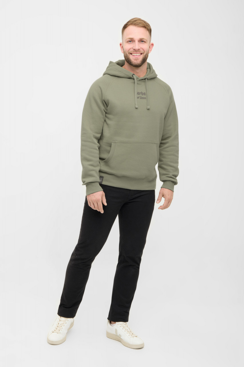 Derbe Hoodie Möwe auf Zinne Herren Oliv Grün Kapuzenpullover GOTS