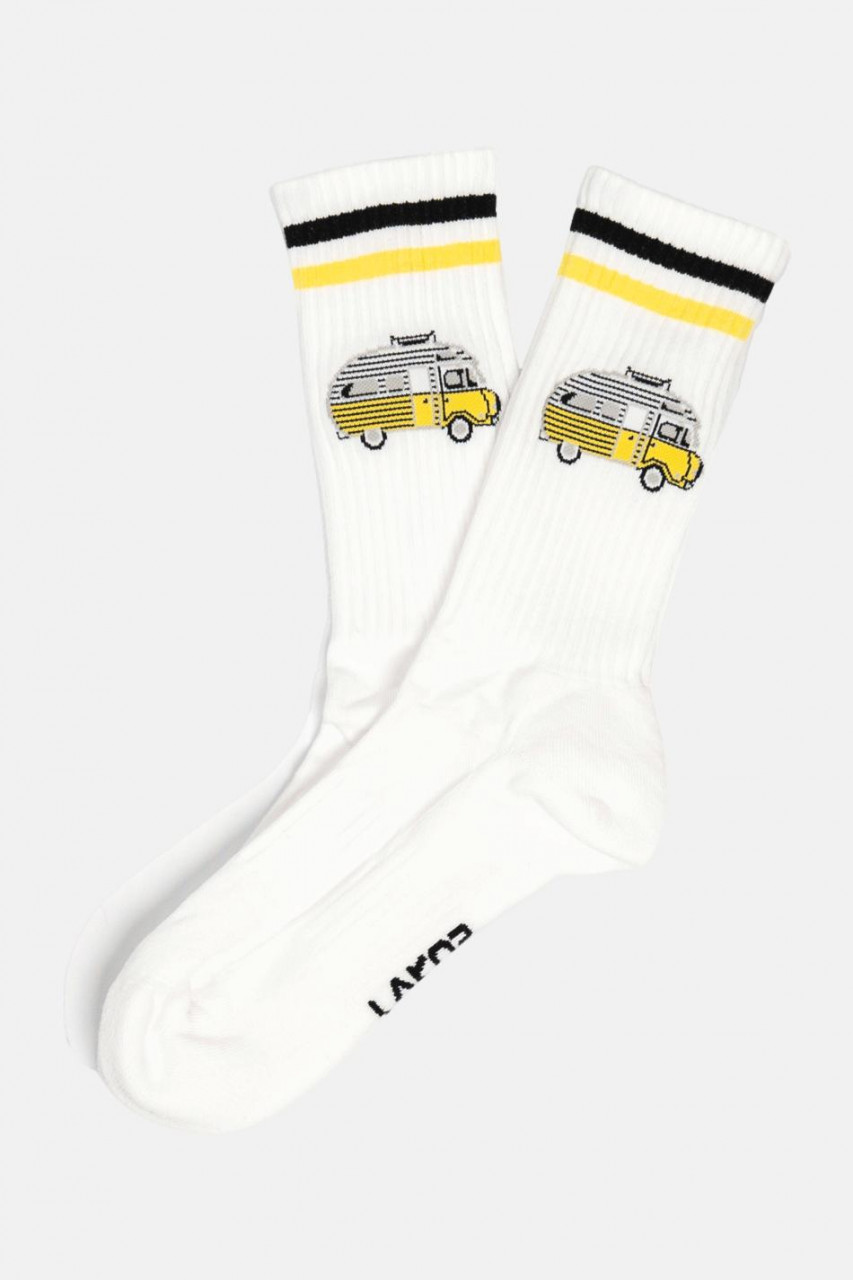LAKOR Socken Sun Camper Weiß Gelb Wohnmobil